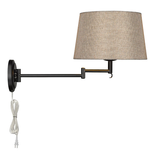 Eleanor Matte Black and Grey One-Light Articulating Wall Sconce, image 3